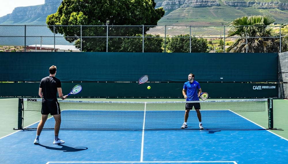 Padel players enjoying a match in Cape Town